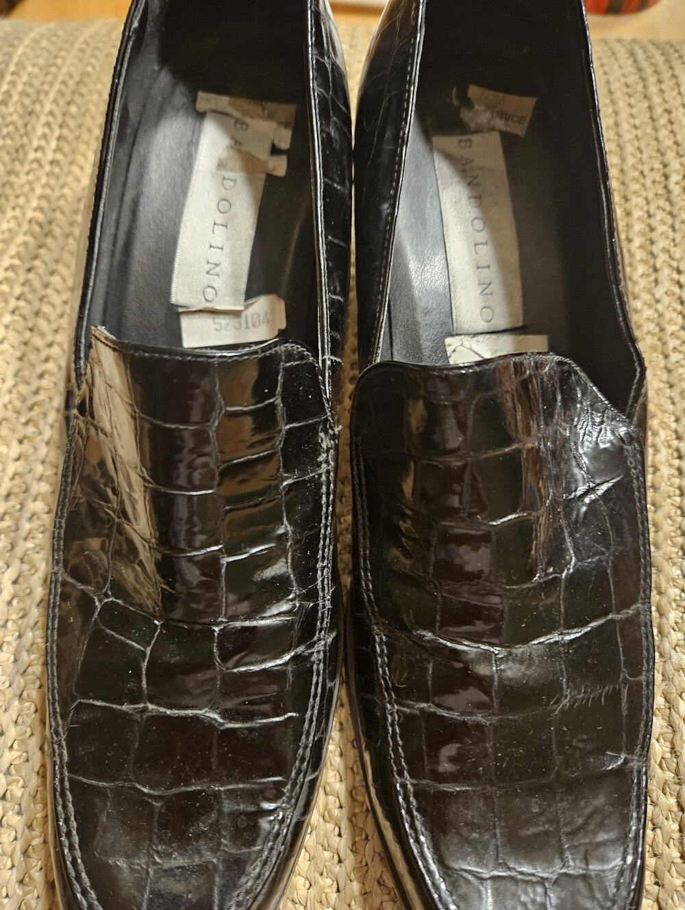 Bandolino Black Croc-Embossed Slip-On Loafers